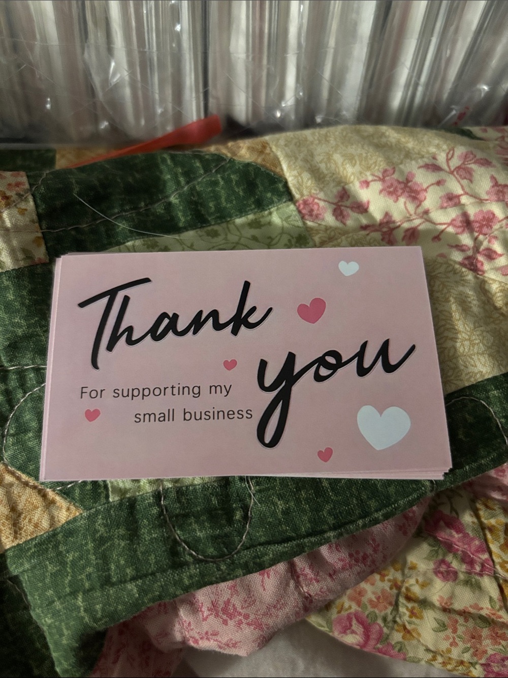 40 Pink Thank You Cards - Small Business Support Cards - Picture 1 of 1